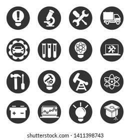 Icons set of technology, science, industry.
