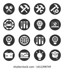 Icons set of technology, science, industry.