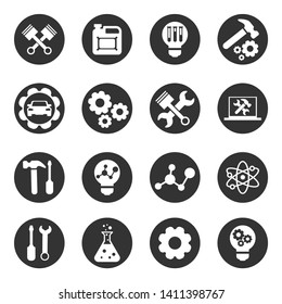 Icons set of technology, science, industry.