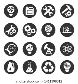 Icons set of technology, science, industry.