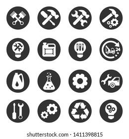 Icons set of technology, science, industry.