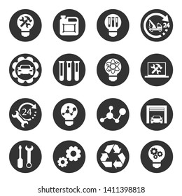 Icons set of technology, science, industry.