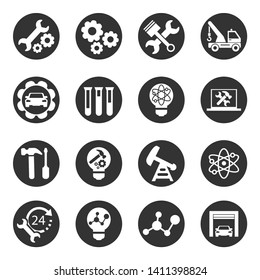 Icons set of technology, science, industry.