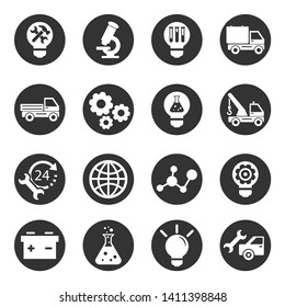 Icons set of technology, science, industry.