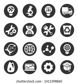 Icons set of technology, science, industry.
