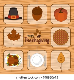 Icons set for the Thanksgiving Day