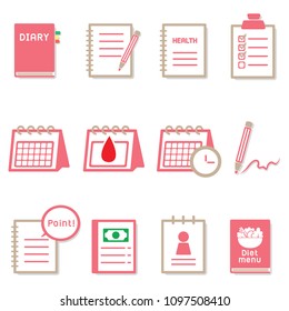 Icons set. these are suitable for fitness and diet and health or diary. Health and beauty your lifestyle symbols.