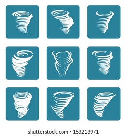 Icons set tornado. Vector. EPS-10 (non transparent elements) 
