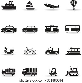 Icons set for transportation