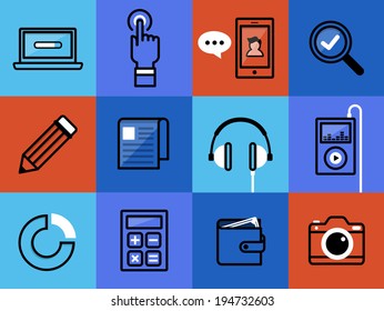 Icons set, UI design.