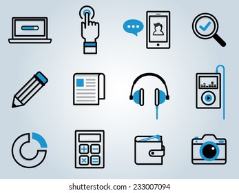 Icons set, UI design. 
