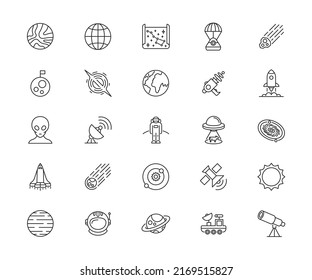 Icons set of universe. Collection of high quality outline. Vector illustration.