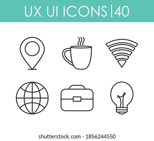 icons set of ux ui icons over white background, line style, vector illustration