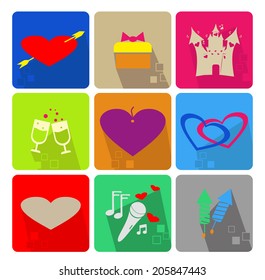 Icons set for Valentine s Day - colored