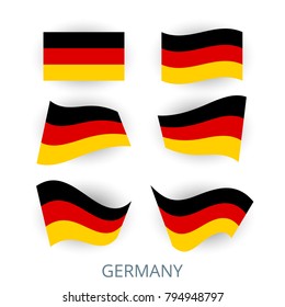 Icons set of various images country's flags. Collection flags of Germany. Vector illustration.