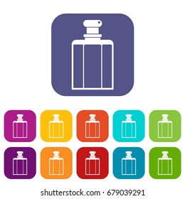 icons set vector illustration in flat style In colors red, blue, green and other