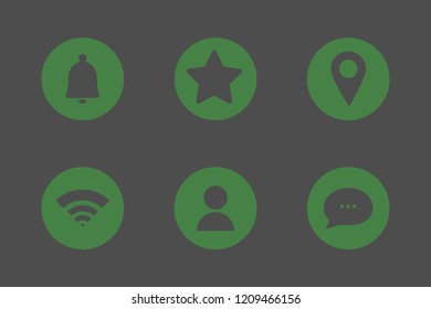 Icons set. Vector illustration on gray background. Eps10