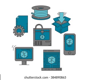 Icons set - vector icons in linear style