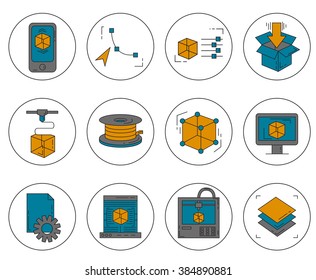 Icons set - vector icons in linear style