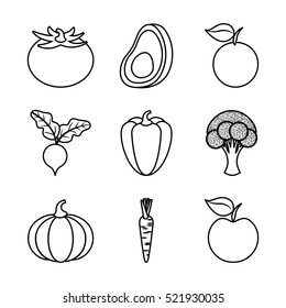 icons set of vegetables over white background. healthy food design. vector illustration