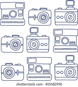 Icons set of Vintage camera on a white background