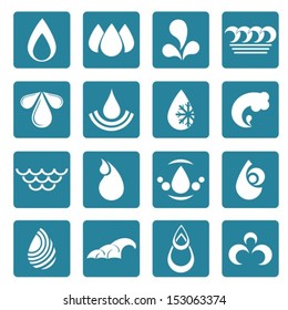  Icons set water. Vector. EPS-10 (non transparent elements) 