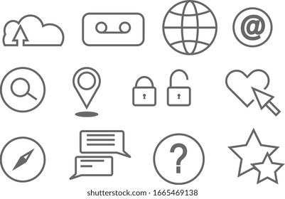 icons set for web apps computer
