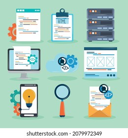 iconos configurar desarrollo y administración web
