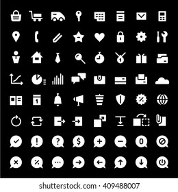 Icons set for web services. White color.