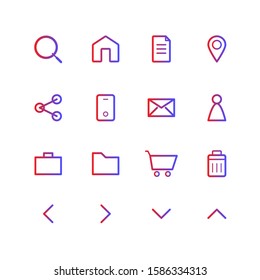 Icons set for website design. Vector illustration.
