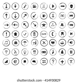 icons set white - black