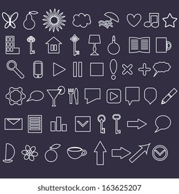 Icons set white on violet