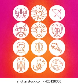 Icons set zodiac signs