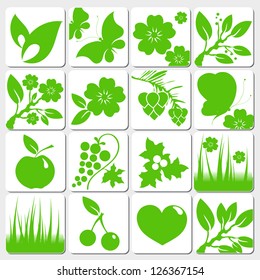 icons set,floral design