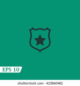 Icons Shield with star.
