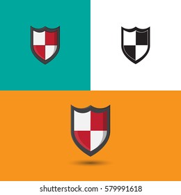 Icons shields. Flat shields.