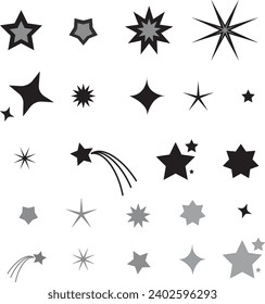 
icons of shining stars, flash, shine