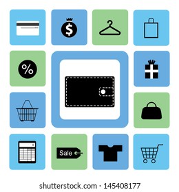 icons shopping set for use