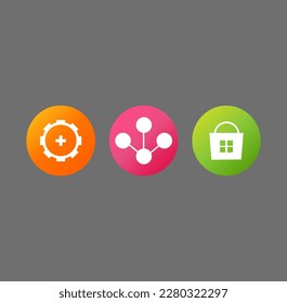 icons and shortcuts for social networks and media