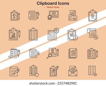 Icons showcasing clipboard and organization symbols