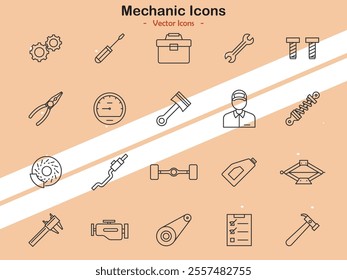 Icons showcasing mechanic and repair tools