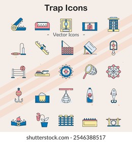 Symbole, die verschiedene Arten von Traps für unterschiedliche Verwendungszwecke anzeigen.