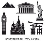 Icons of sights of the different countries of the world