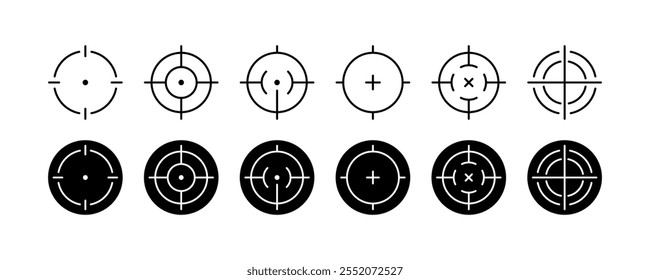 Ícones do Conjunto de Visões. Estilo linear. Ícones de vetor