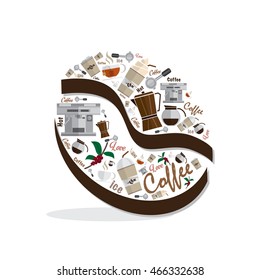 icons sign coffee objects