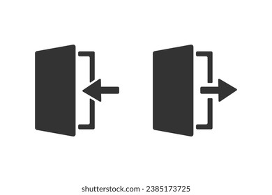 icons sign in and sign out app vector symbol logout and login, arrow and door icon exit and entry