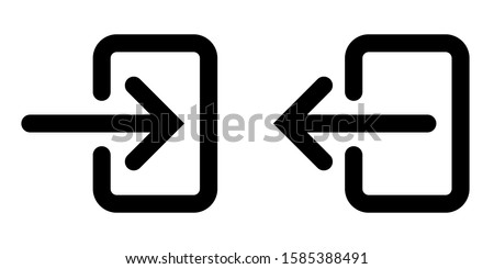 icons sign in and sign out app vector symbol logout and login, arrow and door icon exit and entry