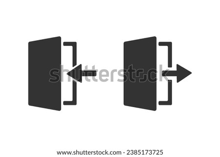 icons sign in and sign out app vector symbol logout and login, arrow and door icon exit and entry