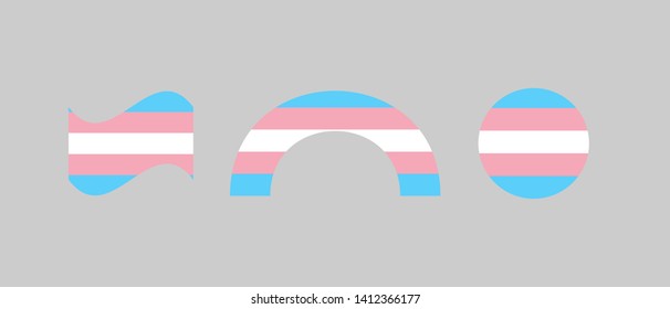 Icons and signs LGBT community. Flag of transgender. Symbols of the community. Against discrimination