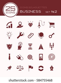 Icons silhouettes business set 2